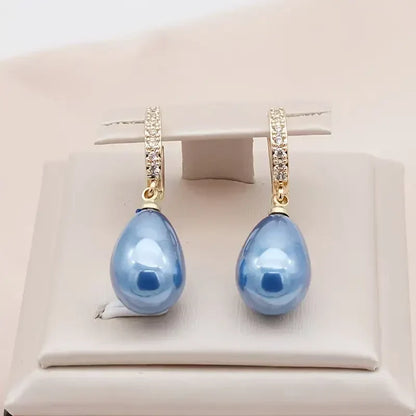 Aretes Rocío de Océano Azul | Oro