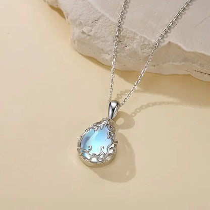 Collar con Dije Glaciar a la Luz de la Luna | Oro Blanco