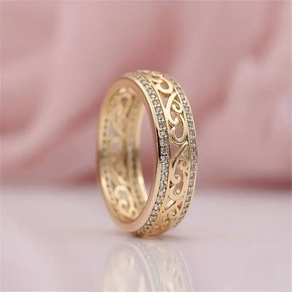 Anillo de Oro Hueco Brillante | Oro