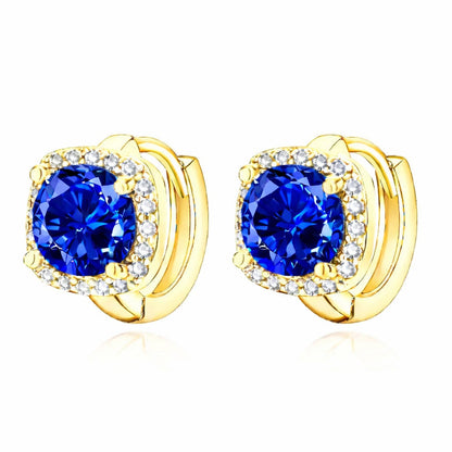 Nadine Aretes de Zafiro | Oro