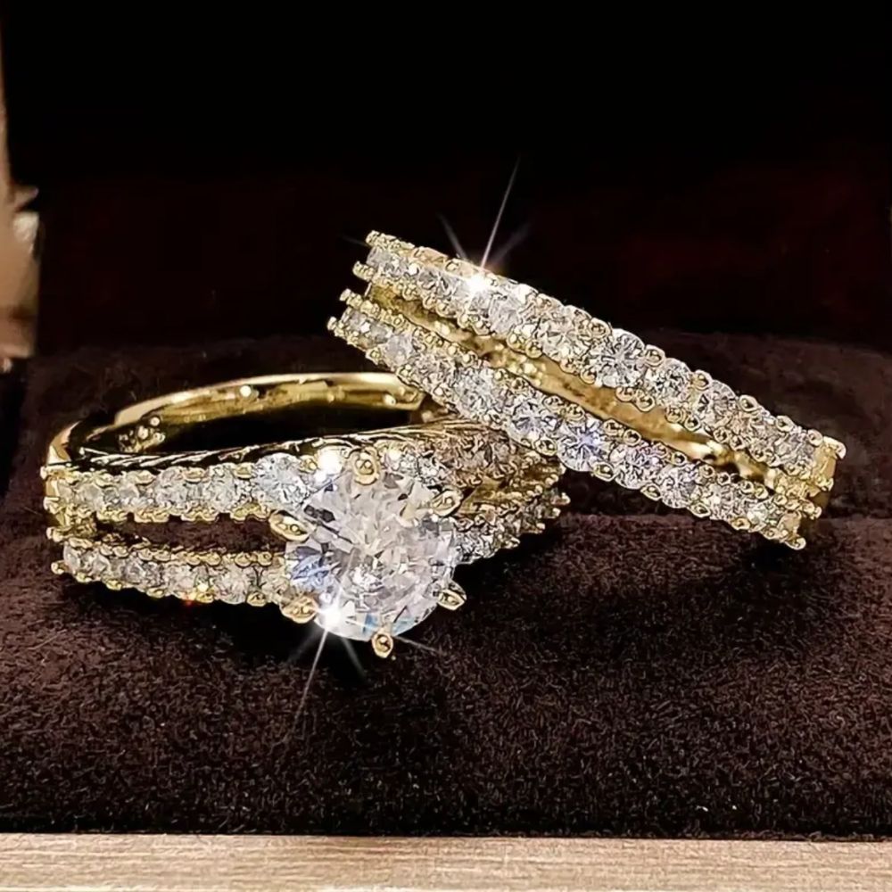 Set de Anillos Resplandor Eterno con Diamantes
